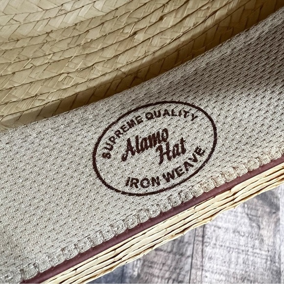 Alamo Hats Western Cowboy Tan Iron Weave Straw Hat - Picture 5 of 8